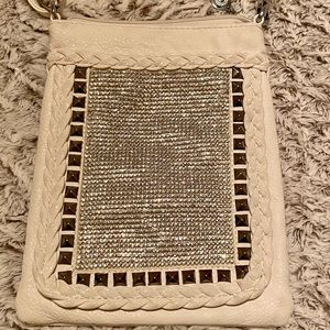 White vegan leather crossbody bag